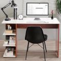 VTEC FURNITURE Modern Computer Table | Study Table with 3 Tier Bottom Storage & Open Bookshelf Lower Storage. 