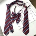 Japanese JK Tie Female Clothes Accessories Decorate Student Uniform Bow Tie Hand College Style Red Striped Ties for Girls. 