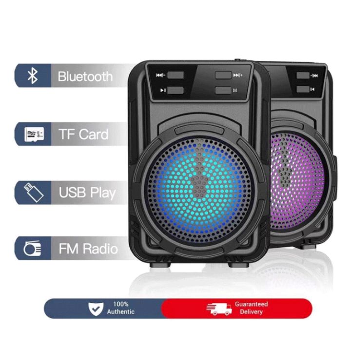 GTS 1360 Extra Bass Wireless Portable Bluetooth Speaker, FM Radio, TF Memory Card Reader and USB Pen Drive Music Synchronized Light Display Speaker