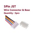 5 pcs of 5Pin JST Wire Connector with Base. 