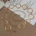 Round Metal Chain Belt for Women Elegant Gold Silver Color Long Belt Dress Jeans Decorative Chain Straps Waistband. 