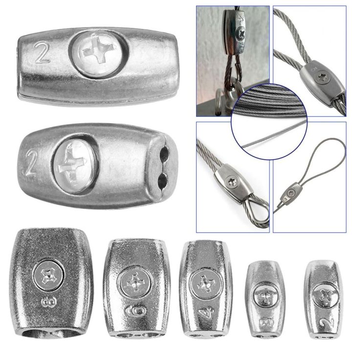 1Pc%20Silver%202/3/4/6/8mm%20Wire%20Rope%20Sleeve%20Fixing%20Clip%20Grip%20Clamp%20Cable%20Clip%20Double%20Hole%20Hardware%20Wire%20Ferrules%20Steel%20Wire%20Rope%20-%20Image%202