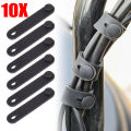 10Pcs Motorcycle Rubber Frame Securing Cable Wiring Harness Power Cord Tie Clutch Line Brake Cable Ties Elastic Fix Accessories BRYT. 