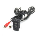 Car Dash Flush Mount 4 6pin Dual Type-C Usb Port Switch Panel 3.5mm Aux Rca Interface Cable Adapter Multimedia Unit. 