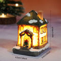 Christmas LED Light Ornaments Resin Mini House Miniature Village Building Xmas Glow Decor Gift Christmas Decoration Navidad Noel. 
