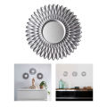 【BestGO】Fityle Modern Chic Round Sunburst Wall Mirror, Decorative Wall Mounted Bathroom Vanity Wall Accent Mirror Decor for Bedroom Home Baby Room. 