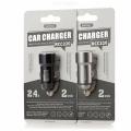 Remax RCC220 Universal Aluminium Alloy 2.4A Dual USB Car Lighter Slot Charger Black / Brown Color. 