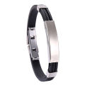 Men Bracelet Elastic Silicone Adjustable Buckle Minimalism Polishing Ornamental Decoration Allergy-free Trendy Men Stainless Steel Bracelet Jewelry Accessory. 