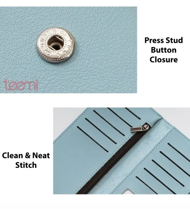 TEEMI%20Women's%20Long%20Purse%20Fold%20Wallet%20PU%20Leather%20Dompet%20Panjang%20Wanita%20Multi%20Compartment%20Card%20Slots%20Inner%20Zip%20Beg%20Raya%20-%20Image%205