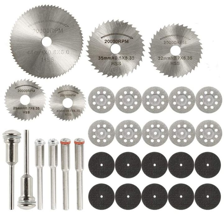 31Pcs Cutting Wheel Discs Set,Diamond Cutting Tool Wood/Glass/Stone Cut Off Circular Saw s, Resin Cut Off Discs Kit
