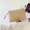 Weaving Bag Fashion Ladies Wristlet Clutch Women Daily Money  Clutch Solid Straw Woven Coin Purse Beach Wallet Card Holder Lonni. 