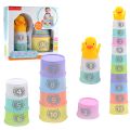 Folding & Stacking Cups with Duck for Kids (11 Pieces) - Baby Educational Nesting Toy by ZinZen. 