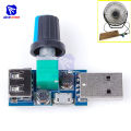 【New arrival】diymore DC 4-12V to 2.5-8V 5W Fan Stepless Speed Controller Module Fan Governor Male Female USB Micro USB Potentiometer. 
