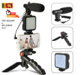 Tripod Video Making Vlog Kit - Tripod, Microphone and Light for Live Broadcast Online Meeting AY- 49 Studio kit Smartphone & Camera Vlogging Kit Video Shooting Photography Suit with Microphone LED Fill Light Mini Tripod Mobile Phone Vlog Selfie stick. 