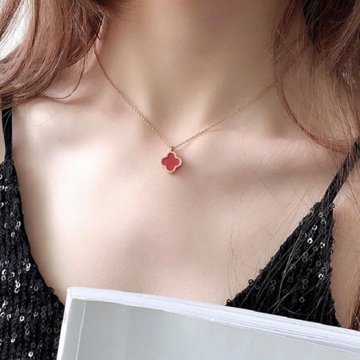 Fashion%20Four-leaf%20Double%20Sided%20Necklace%20For%20Girls%20Women%20Elegant%20Choker%20Necklace%20Jewelry%20Gift%20-%20Image%207
