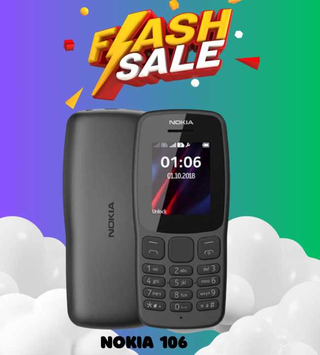 Nokia 106 Dual Sim  With Warranty Feature Push button Phone 1.77" Display Battery Long Standby Flashlight Radio
