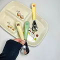 Spoon Kawaii Household Fall Prevention 304 Stainless Steel Baby Children Complementary Food Spoon Tableware Girl FUHENG. 