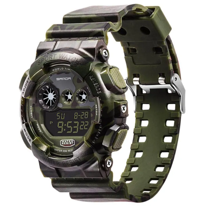 Military Watch Sport Army Camouflage Mens Watches LED Digital-watch S Shock Waterproof Wrist Watches