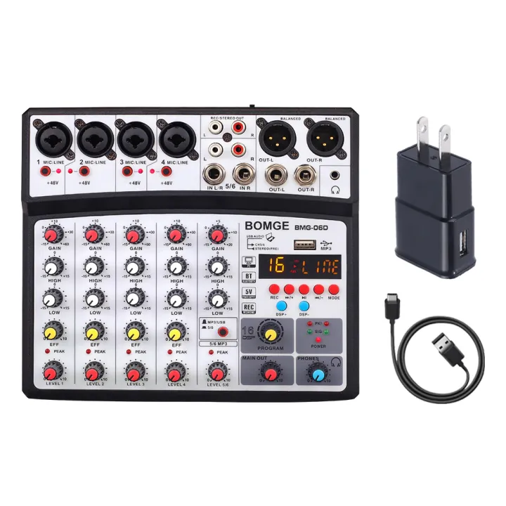 BMG-06D%206%20Channels%20Sound%20Card%20Mixer%20with%2016%20DSP%20Bluetooth%20/%20USB%20Interface%20/%20Record%20/%20MP3%20/%2048V%20Phantom%20Power%20Audio%20Mixer%20-%20Image%208