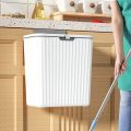 1 Piece Wall Mounted Kitchen Trash Can with Lid Hanging Trash Bin for Bathroom Cabinet 9L. 