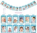 Kids 12 Months Photo Banner 1st Birthday Baby Photo Banner for Monthly Milestone Photo. 