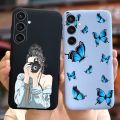 For Samsung Galaxy A55 Case Pretty Cartoon Girls Sunflower Cover Soft TPU Phone Case For Samsung A15 A25 A35 A55 5G Fundas Coque. 