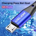 USLION Micro USB Cable 3A Nylon Fast Charge USB Data Cable Android Mobile Phone USB Charging for Samsung Xiaomi Tablet. 