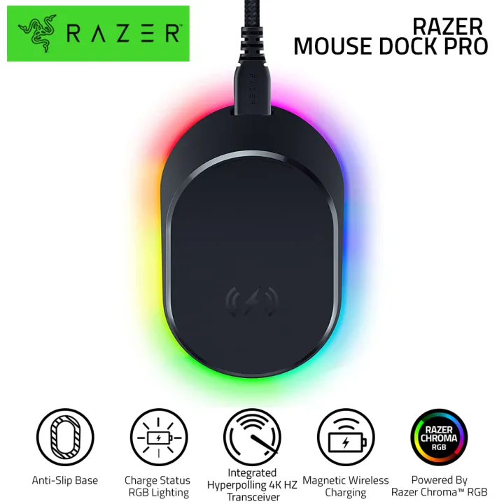 Razer Mouse Dock Pro Wir-eless Ch-arging Puck Bundle - FRML Packaging