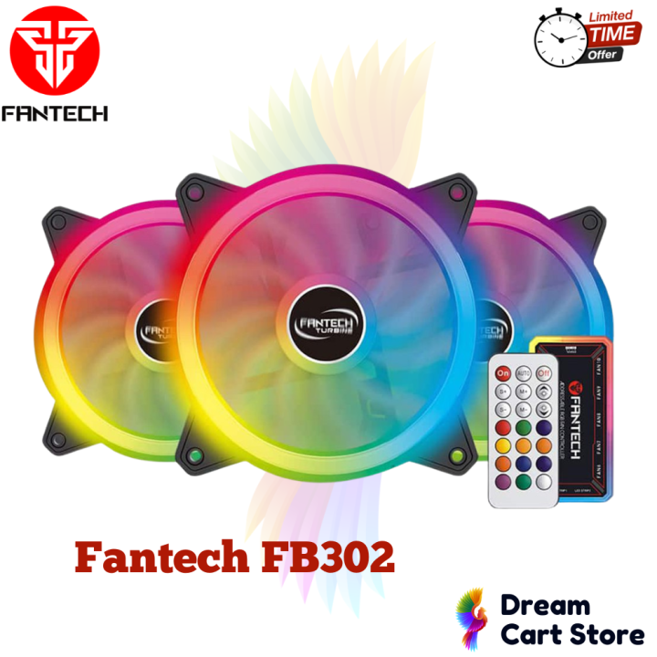 Fantech FB302 TYPHOON RGB FAN 3n1 W/ HUB AND REMOTE CONTROL