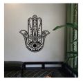 The hamsa hand wall decal sticker , hamsa Vinyl Wall Decal Muslim House Protection Housewares Decor Sticker,IS2011 Size: 52x35cm. 