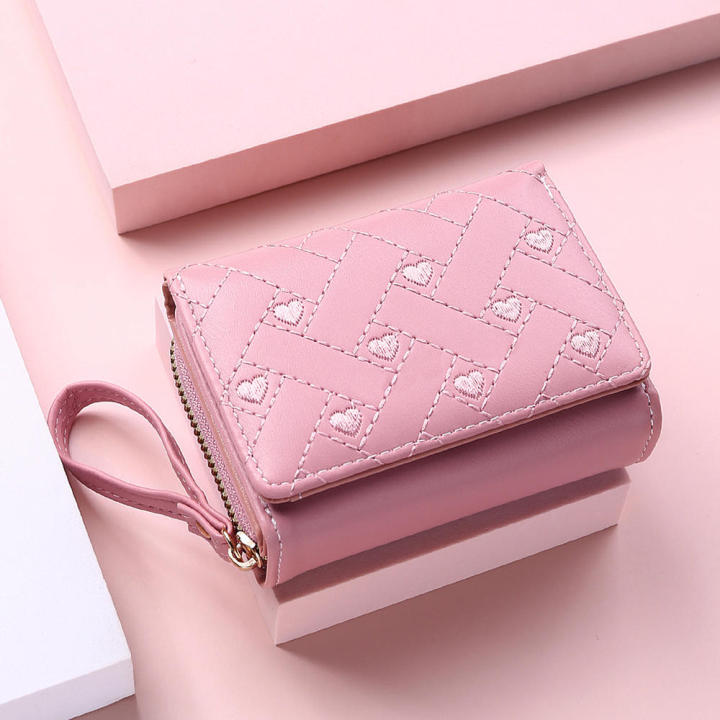 Purse Hasp ID Holder Love Heart Wallet Cartoon Crop Wallet Cute Wallet Female Wallet Leather Passport Bag