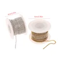 1Roll 10M 2.0mm Glitter Crystal Rhinestone Chain Sew-On Glue-On For Clothes DIY Garment Accessories Trim Cup Chain. 