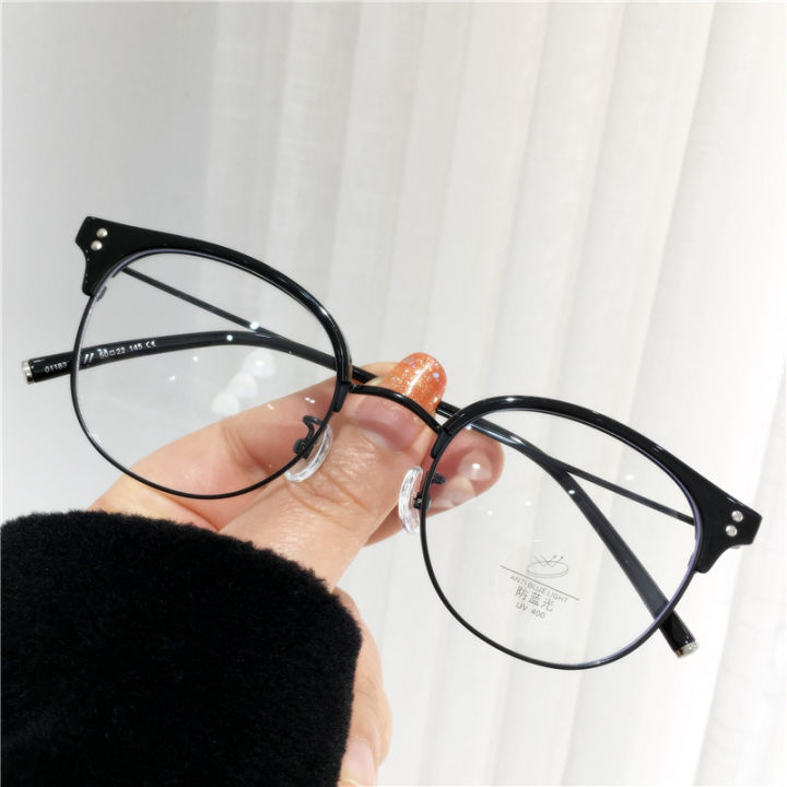 FNCXGE%20Women%20Korean%20Style%20Anti%20Blue%20Light%20Myopia%20Glasses%200~-600%20Unisex%20Retro%20Half-Frame%20Replaceable%20Lens%20Men%20Fashion%20Anti%20Radiation%20Shortsighted%20Eyeglasses%20-%20Image%2010
