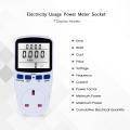 LCD Display Electricity Usage Power Meter Socket Energy Watt Volt Amps Wattage KWH Consumption Analyzer Monitor Outlet--with Backlight AC230V~250V UK Plug. 