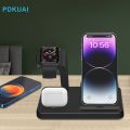3 in 1 Fast Charging Dock Station for Apple Watch 8 7 AirPods Pro iPhone 14 13 12 11 XS X 8 Wireless Charger Stand Phone Holder. 