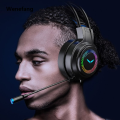 Wenefang 【New design】Gaming Headsets Gamer Headphone 7.1 Surround Sound Stereo Wired Earphones Usb Mic Colourful Light For Ps4 Pc Lap Game Headset. 