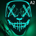 Cyberpunk LED Neon Mask Adults Masque Grow In The Dark Masks Halloween Dress Up Horror Mask Party Lighting Supplies Cosplay Prop Moyao. 