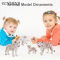 Realistic Animal Statues Realistic Miniature White Tiger Figurines Set Educational Toy for Children Wild Animal Statues for Tablescape Decoration Pvc Static Model Ornament Simulation Baby Tiger Model. 