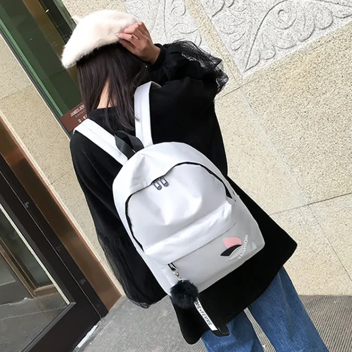 Women%20Casual%20Korean%20Style%20Canvas%20Backpack%20Travel%20Outing%20School%20Bag%20Storage%20Pouch%20-%20Image%203