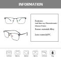 【BestGO】Photochromic Transition Eyeglasses / Computer Anti Radiation / Blue Light Coated Lens Trending Design High Quality Full Metal Frame Optical Eyewear Metal Hinges Eyeglass. 