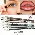 Eyeliner Lip liner Eyebrow Pencil With Sharpener Set Of 2 Black & Brown. 