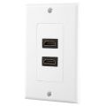 HDMI 2-Ports Wall Face Plate Panel Outlet 1080p Cover Coupler Socket HOT. 