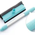 New Adjustable Glass Cleaning Tool Long Handle Double-sided Cleaning Brush Metal Squeegee Wiper Household. 