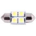 DC 12V 30mm 4 5050 SMD Car Interior Dome Festoon LED Light White 2 Pcs. 