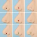 1pc Cat Alien Flower L Shape Nose Studs Nose Screw Bone Piercing Stud Pin Women Christmas Gift 20g CZ Stainless Steel Nose Rings. 