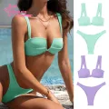 Muses Mall Quick Dry Swimwear Stylish 2-piece High Waist Bikini Set for Women Quick Dry Beachwear Swimsuit for Summer Vacation Backless Elastic Design Women Bikini. 