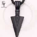 Sunnyheart Male Necklace Stainless Steel Spearhead Charm Male Necklace. 