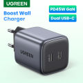 UGREEN 45W GaN Charger with Dual USB Type C Ports Fast Charging for iPad Pro iPad mini SAMSUNG S23 S22 S21 S20 iPhone 13 pro max. 