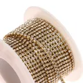 1Roll 10M 2.0mm Glitter Crystal Rhinestone Chain Sew-On Glue-On For Clothes DIY Garment Accessories Trim Cup Chain. 