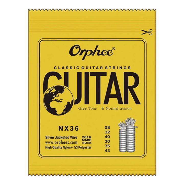 Orphee 6pcs/Set Classical Guitar Strings Silver Plated Wire Nylon Strings NX Series for Classic Acoustic Guitar Accessories